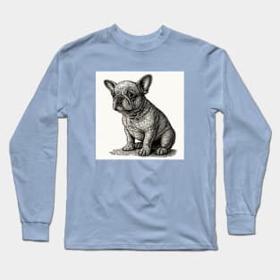 French Bulldog in Underground 70's Style Long Sleeve T-Shirt